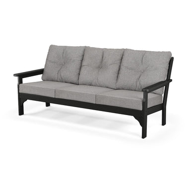 POLYWOOD Vineyard Deep Seating Sofa - Black / Grey Mist